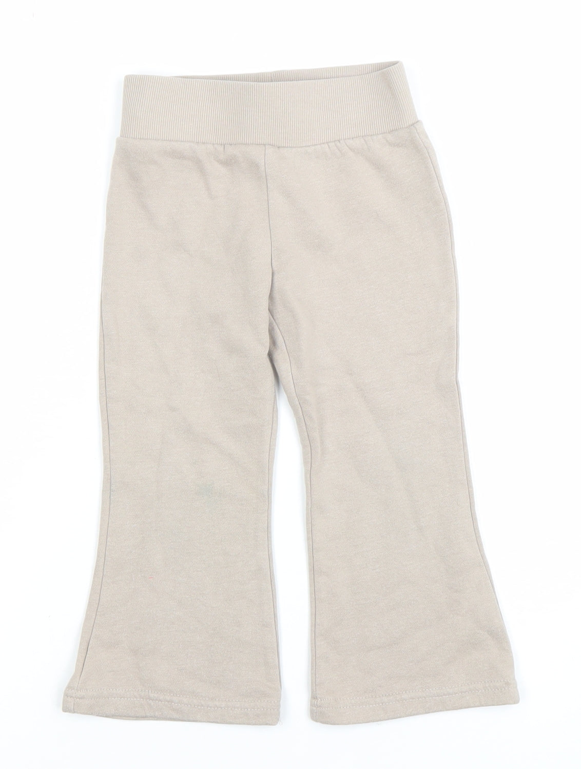 Primark Girls Beige Sweatpants 2-3 Years Elastic Waist Fleece Activewear Trousers