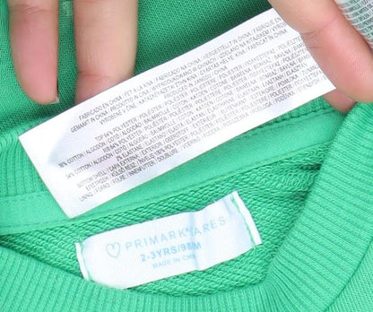 Primark Girls Green Love Glitter Tutu Dress 2-3 Years Long Sleeve Partywear