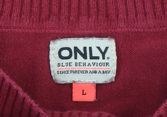 Womens UK Size L Only Red Basic Blouse