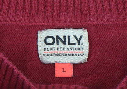 Womens UK Size L Only Red Basic Blouse