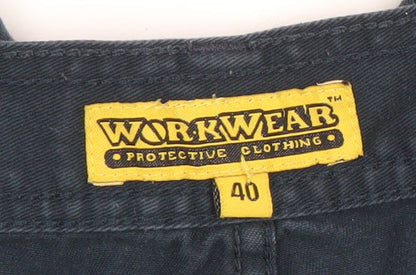 Workwear Men's Blue Cargo Shorts Size 40 Regular Fit Cotton