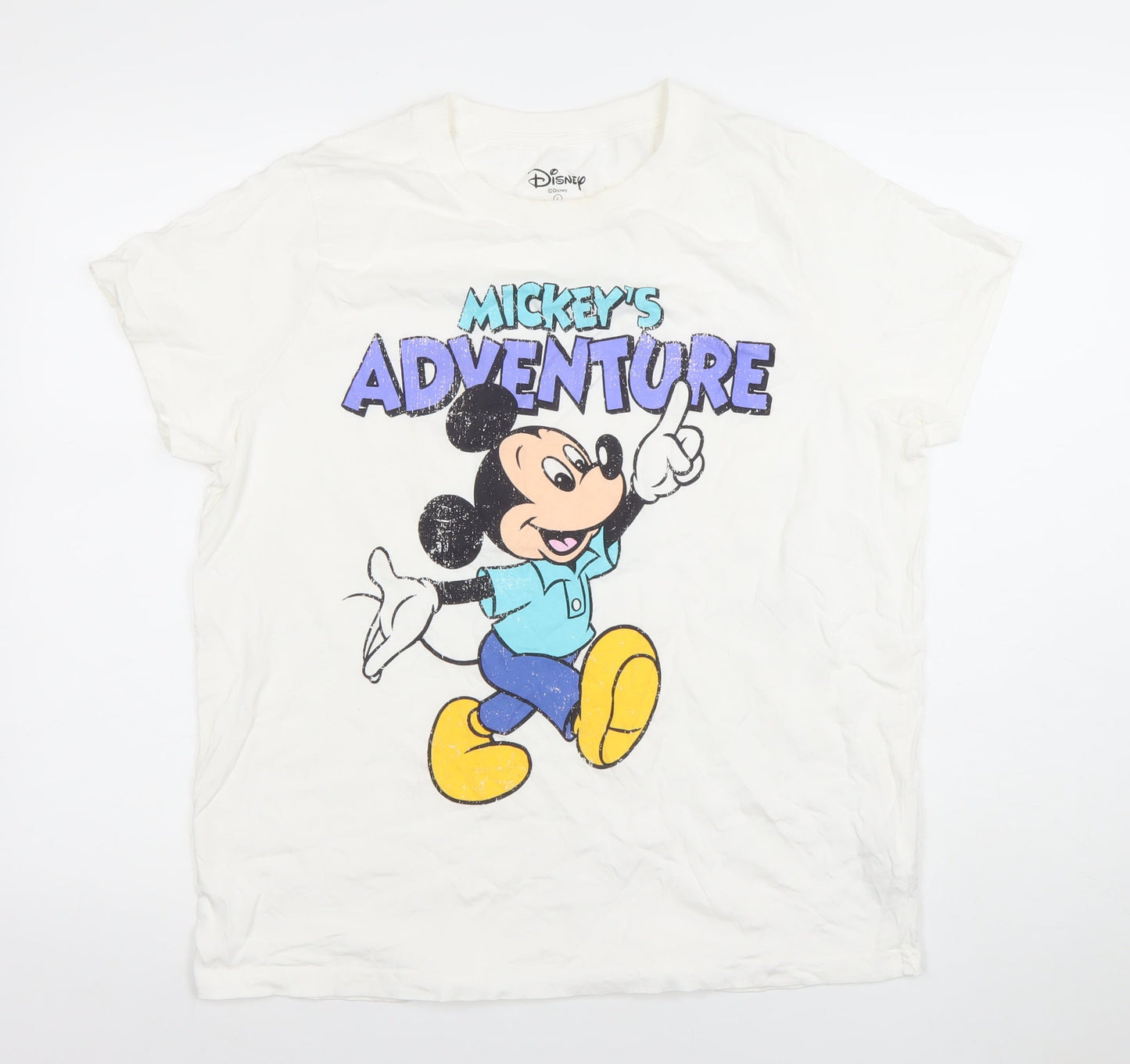 Womens UK Size L Disney White Basic T-Shirt