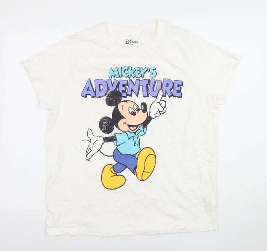 Womens UK Size L Disney White Basic T-Shirt