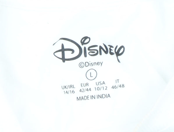 Womens UK Size L Disney White Basic T-Shirt
