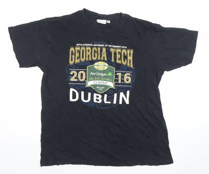 Traditional Craft Men's Black Georgia Tech Dublin 2016 Graphic T-Shirt Size L