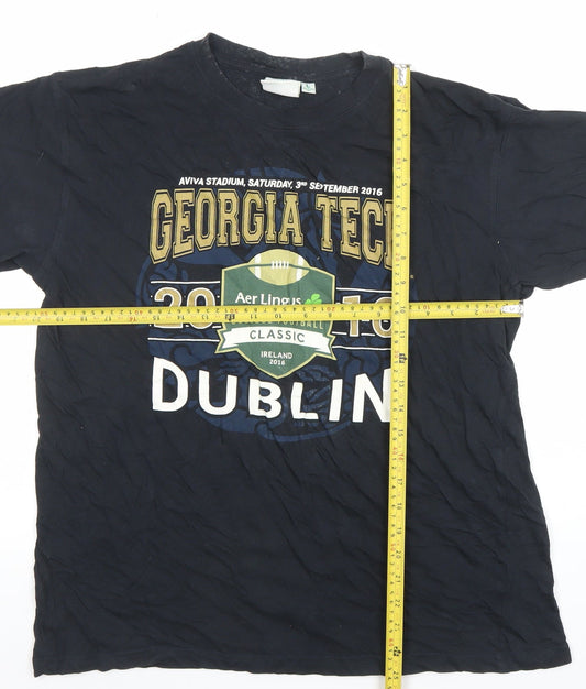 Traditional Craft Men's Black Georgia Tech Dublin 2016 Graphic T-Shirt Size L