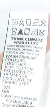 Marks and Spencer Women’s White Cotton Embroidered Casual Shorts Size 14