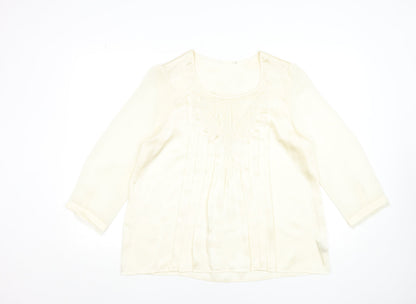 Womens UK Size 16 Savida Ivory Tunic Blouse