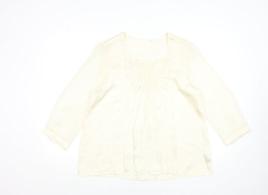 Womens UK Size 16 Savida Ivory Tunic Blouse