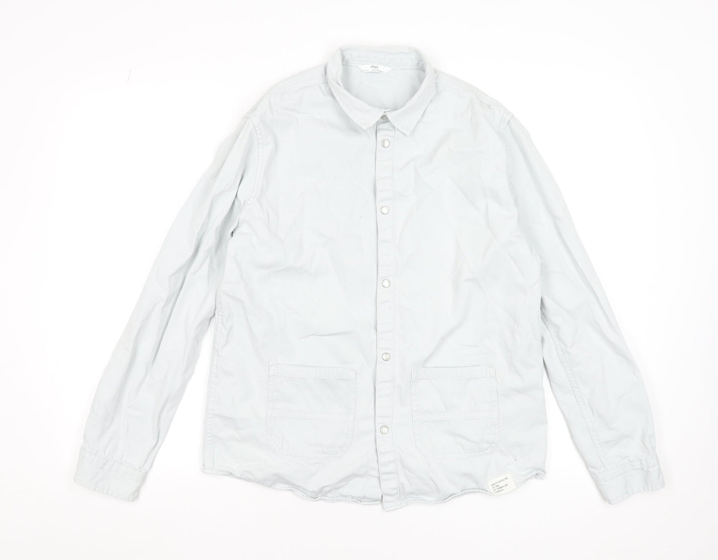 Boys UK Size 14-15 Years Marks and Spencer Grey Basic Button-Up