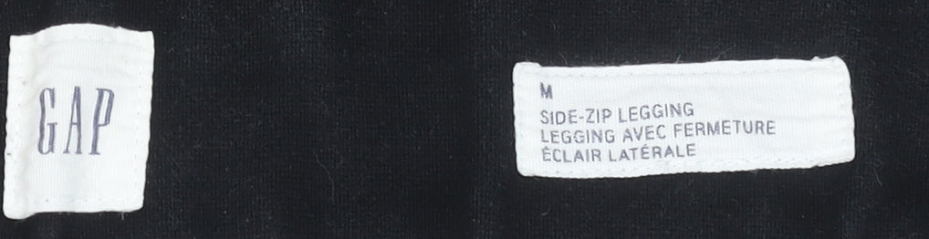 GAP Women Black Side Zip Leggings Medium Cotton Blend Stretch