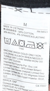 GAP Women Black Side Zip Leggings Medium Cotton Blend Stretch