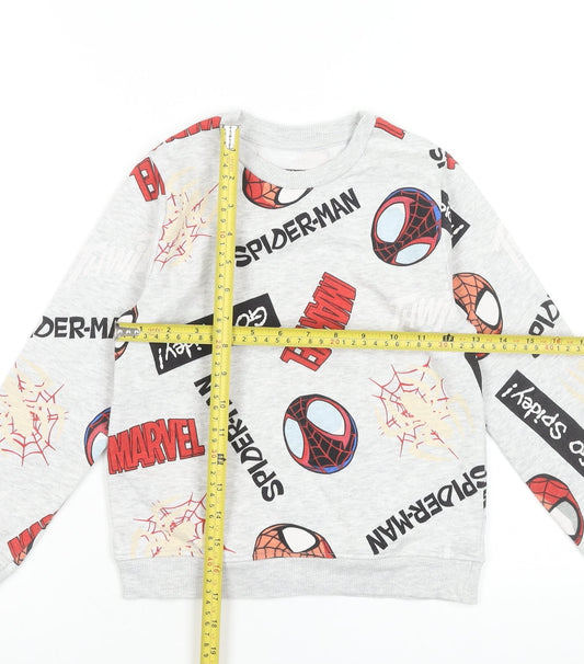Primark Boys Grey Spider-Man Marvel Sweatshirt 6-7 Years Pullover Fleece