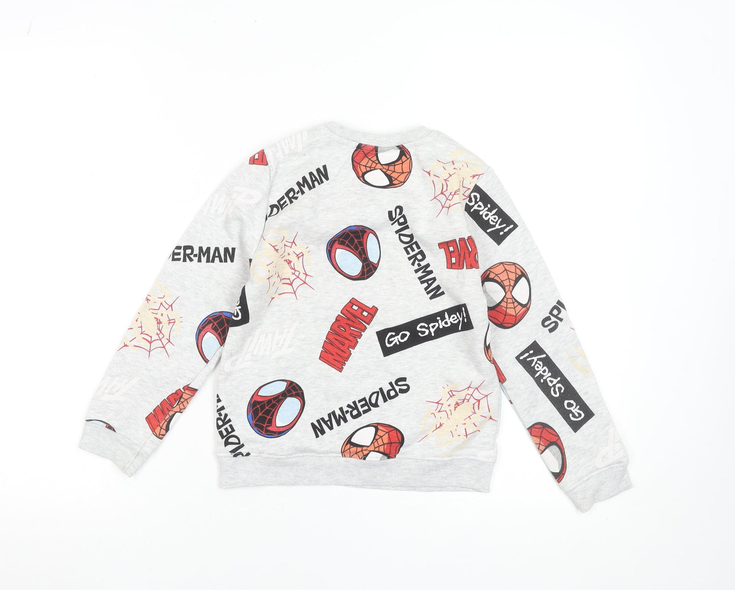 Primark Boys Grey Spider-Man Marvel Sweatshirt 6-7 Years Pullover Fleece