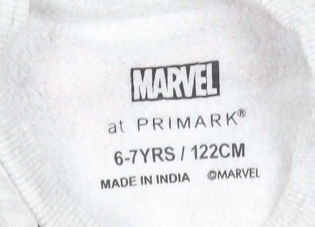 Primark Boys Grey Spider-Man Marvel Sweatshirt 6-7 Years Pullover Fleece