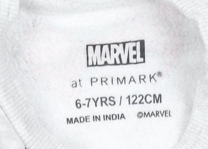 Primark Boys Grey Spider-Man Marvel Sweatshirt 6-7 Years Pullover Fleece