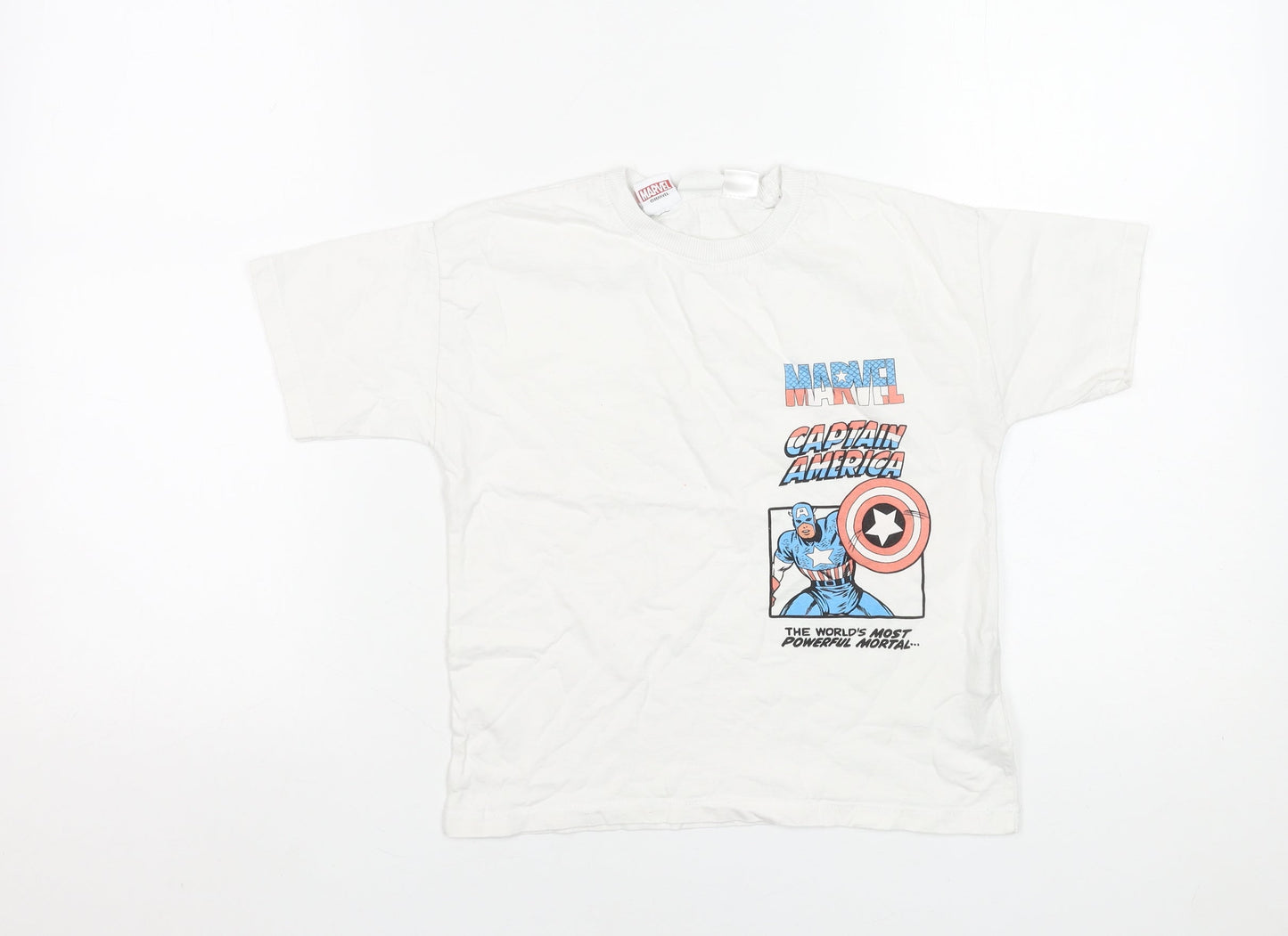 Boys UK Size 6 Years Zara White Basic T-Shirt