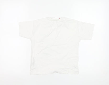 Boys UK Size 6 Years Zara White Basic T-Shirt