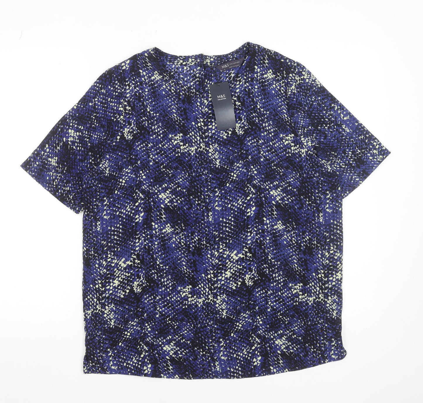 Womens UK Size 12 Marks and Spencer Blue Basic T-Shirt