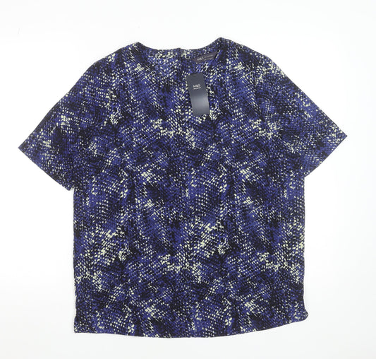 Womens UK Size 12 Marks and Spencer Blue Basic T-Shirt