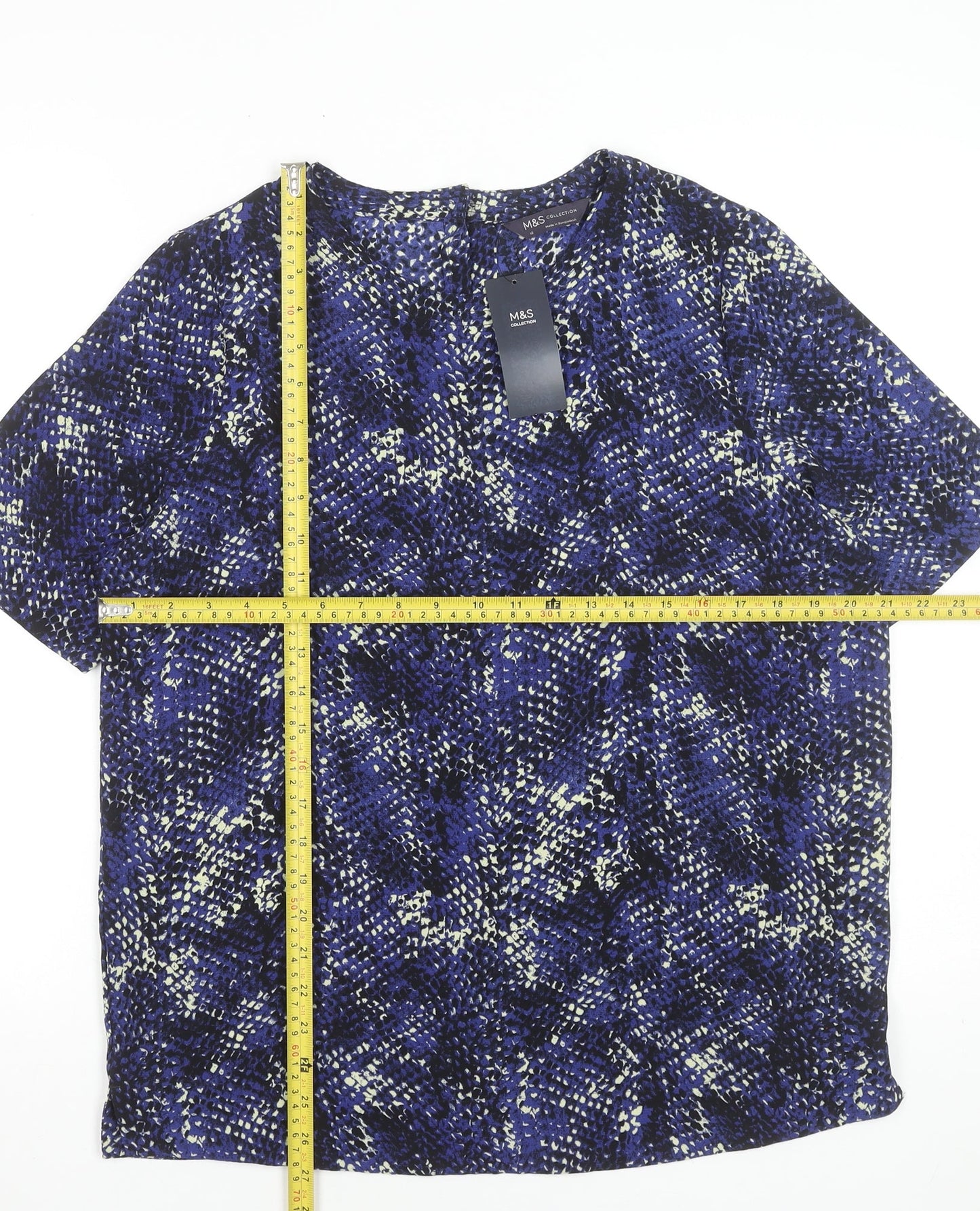 Womens UK Size 12 Marks and Spencer Blue Basic T-Shirt