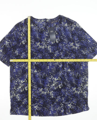 Womens UK Size 12 Marks and Spencer Blue Basic T-Shirt