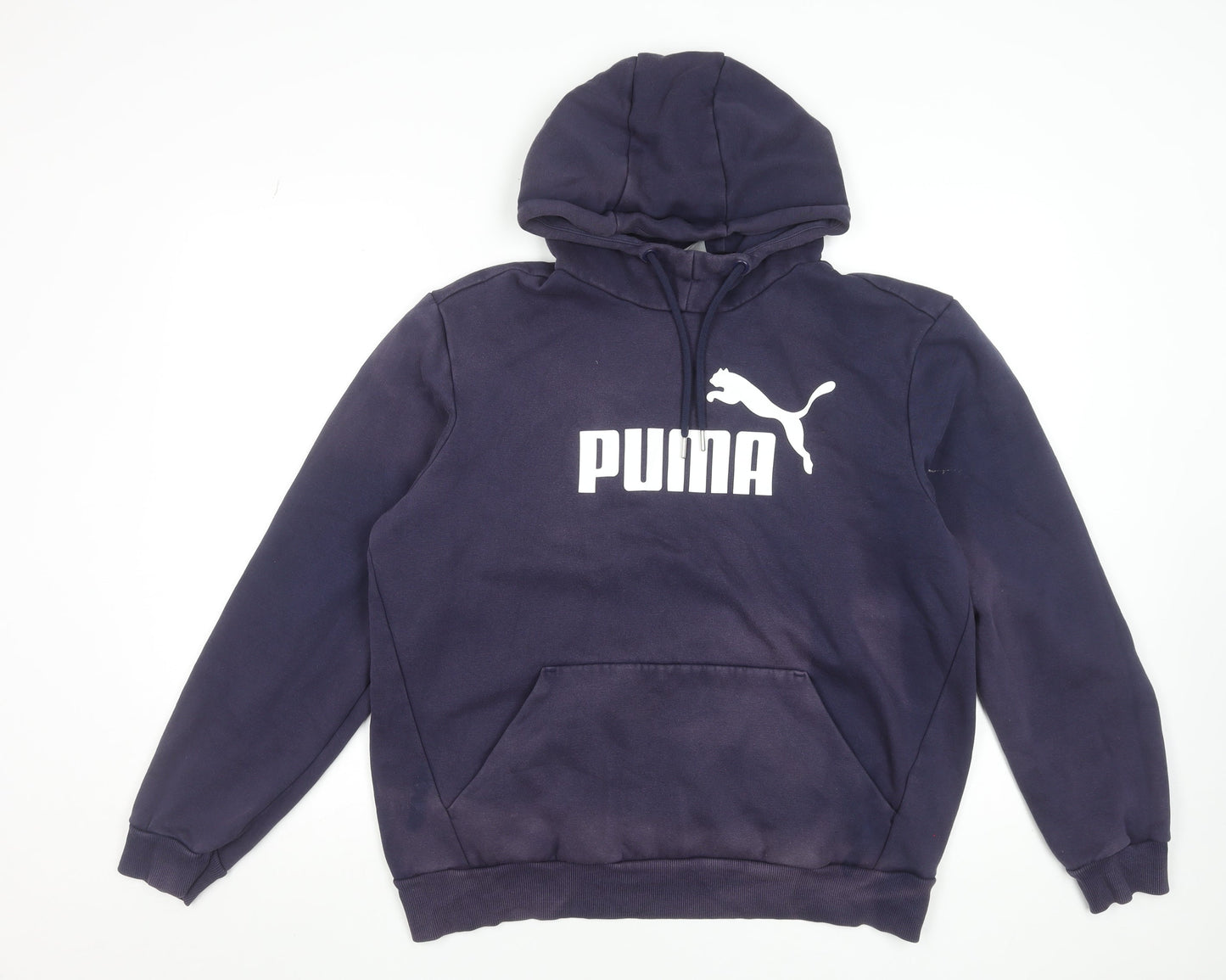 Mens UK Size L PUMA Blue Pullover Hoodie