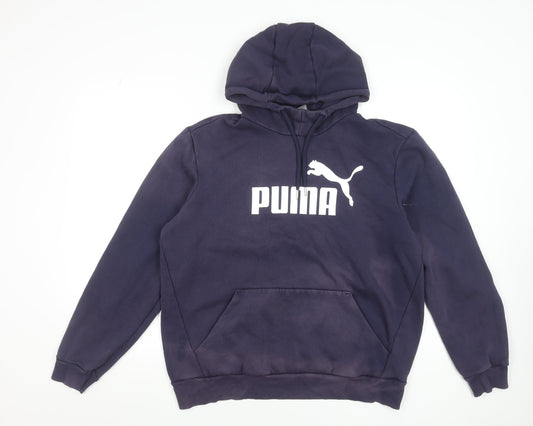 Mens UK Size L PUMA Blue Pullover Hoodie