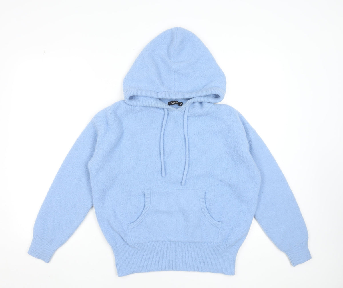 Dunnes Women's Blue Pullover Hoodie Small Nylon Soft Knit