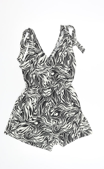 Womens UK Size S Dunnes Stores One-Piece Black Playsuit