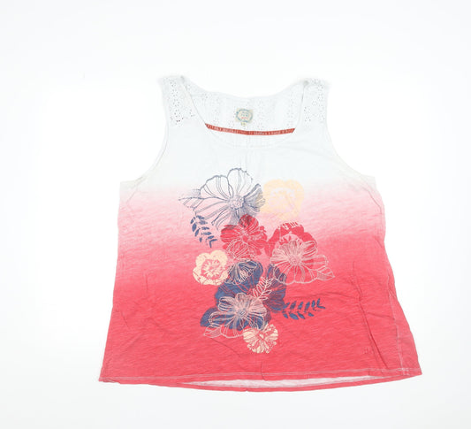 Matalan Women’s Pink Floral Cotton Sleeveless Tank Top Size 20