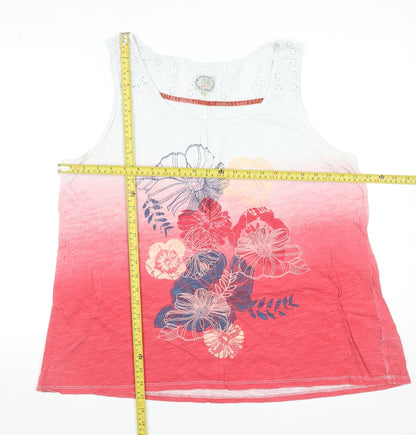 Matalan Women’s Pink Floral Cotton Sleeveless Tank Top Size 20