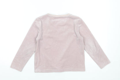 Disney Girls Pink Stitch Long Sleeve Velour Pyjama Top 6-7 Years