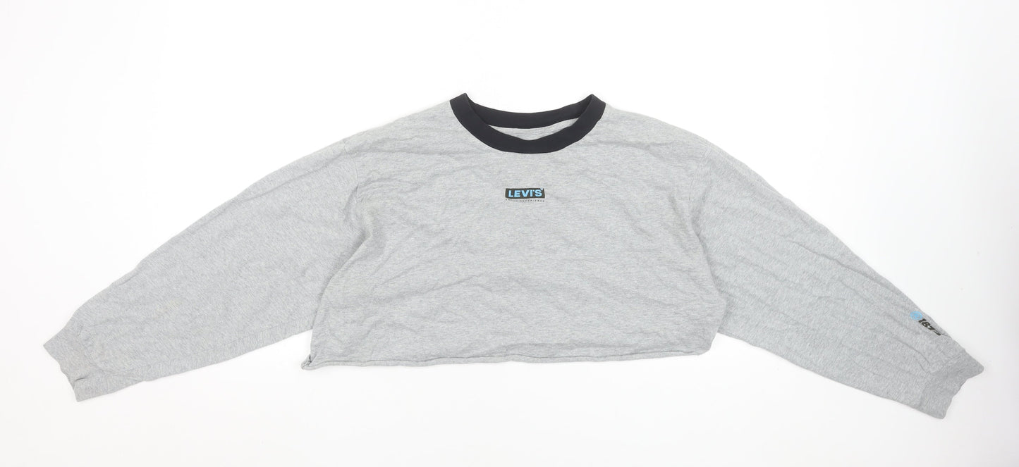 Womens UK Size M Levi's Grey Cropped T-Shirt