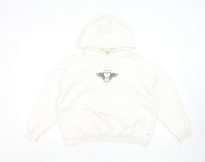 Teens UK Size XS Pull&Bear White Pullover Hoodie