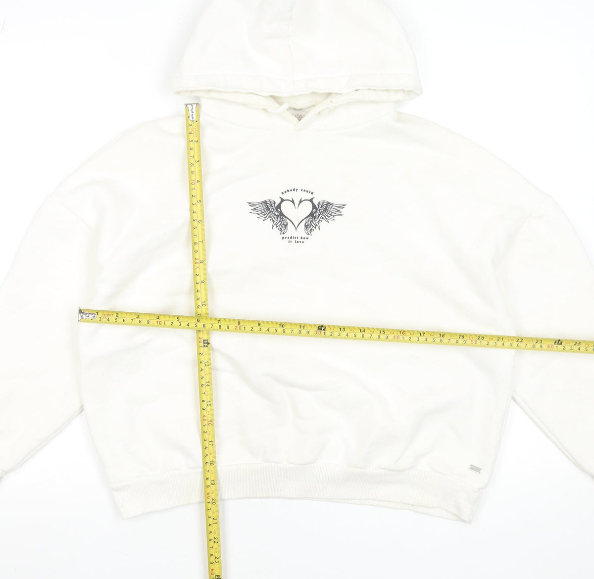 Teens UK Size XS Pull&Bear White Pullover Hoodie