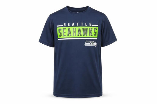 NFL Boys Navy Seattle Seahawks Short Sleeve T-Shirt Size 8 Polyester