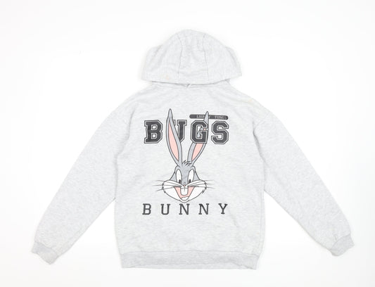 Girls UK Size 12-13 Years Looney Tunes Grey Pullover Hoodie