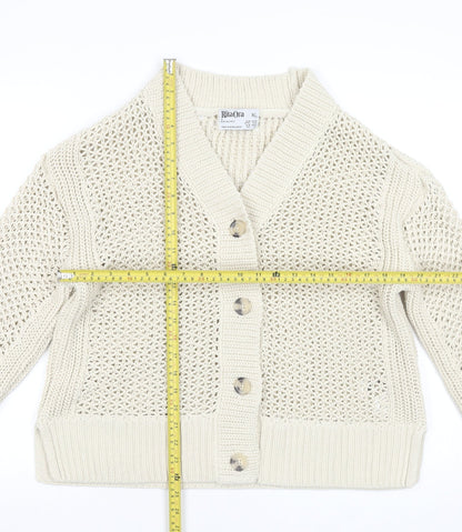 Womens UK Size XL Rita Ora x Primark Beige Cardigan Jumper