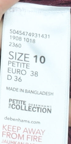 Debenhams Women’s Red Striped Petite Jumper Size 10 3/4 Sleeve Knitwear