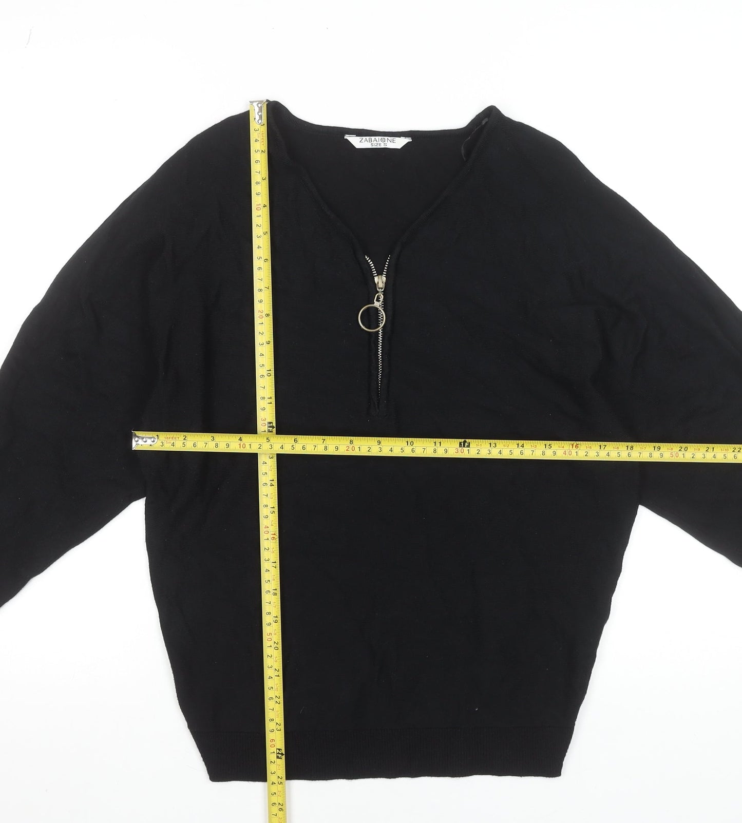 Womens UK Size S Zabaione Black Pullover Jumper