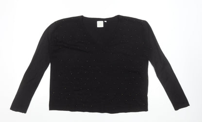 Womens UK Size S TOI DU MONDE Black Basic Blouse