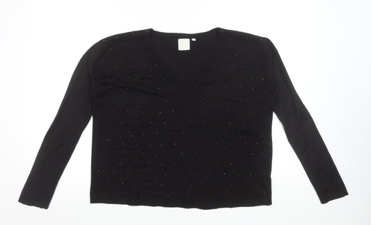 Womens UK Size S TOI DU MONDE Black Basic Blouse
