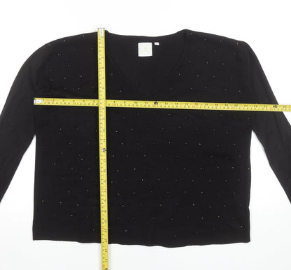 Womens UK Size S TOI DU MONDE Black Basic Blouse