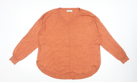 Womens UK Size L Gallery Orange Pullover Jumper