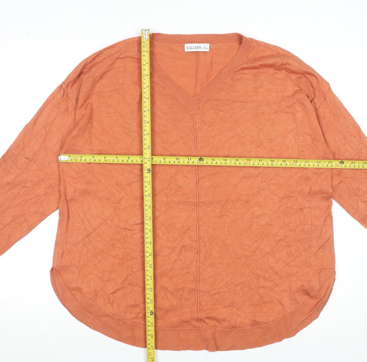 Womens UK Size L Gallery Orange Pullover Jumper