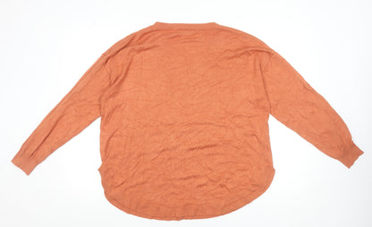 Womens UK Size L Gallery Orange Pullover Jumper