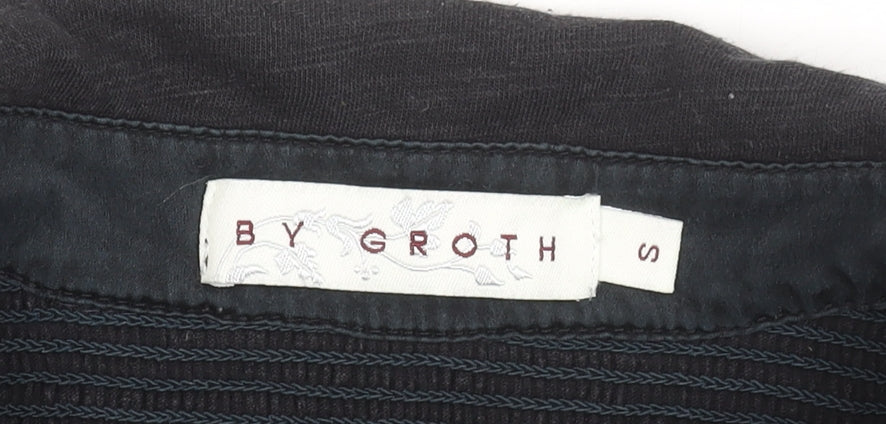 Womens UK Size S BY GROTH Black Basic Blouse