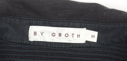 Womens UK Size S BY GROTH Black Basic Blouse