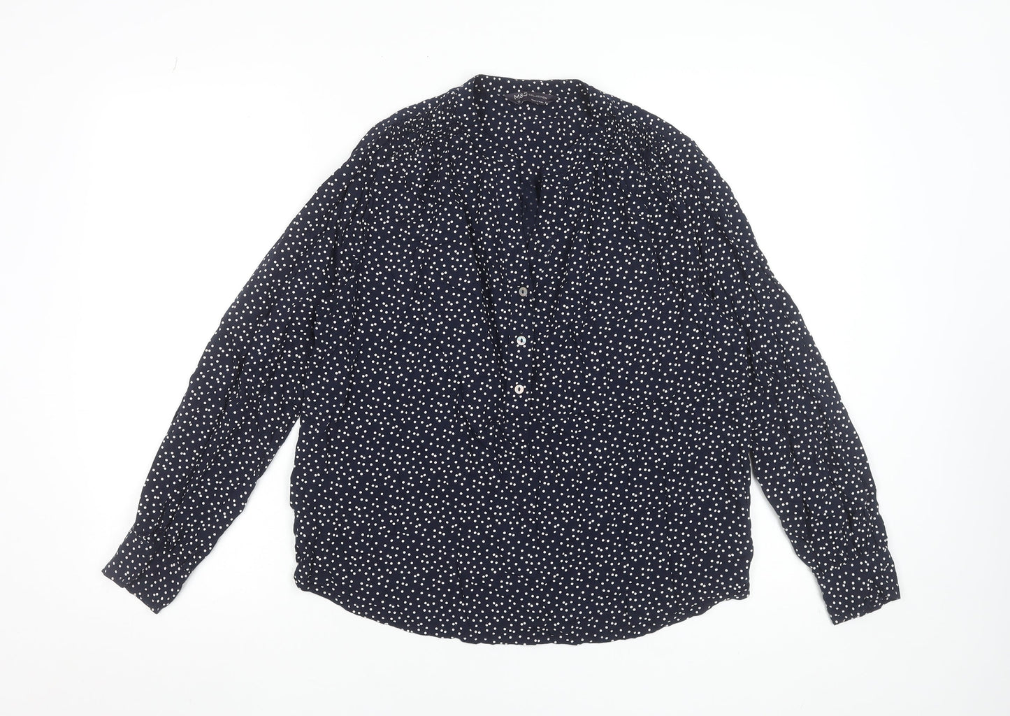 Womens UK Size 12 Marks and Spencer Blue Tunic Blouse